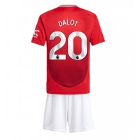 Echipament fotbal Manchester United Diogo Dalot #20 Tricou Acasa 2024-25 pentru copii maneca scurta (+ Pantaloni scurti)